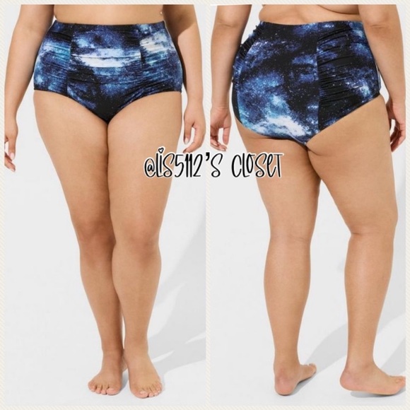 Torrid Bright Galaxy Wireless Babydoll Tankini Top & Bottoms Swimsuit SET 1X 2X - Picture 11 of 16